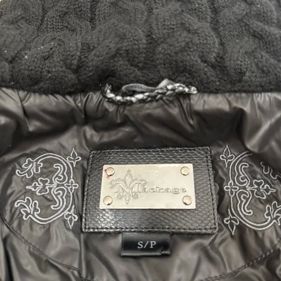 MACKAGE Selma Glossy Black Puffy Zipper Layered Coat Jacket Size Small Petite - Picture 8 of 16